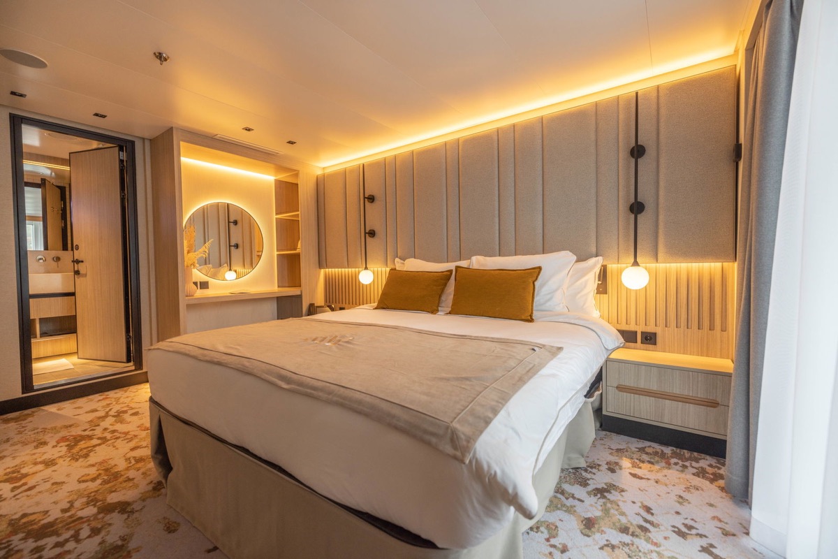 Spacious suite aboard a polar expedition ship